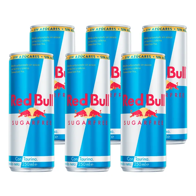 Packx6 Red Bull Energizante Sin Azucar 250 Ml