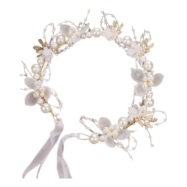 Tocado Tiara De Flores Para Bautizo O Primera Comunión 