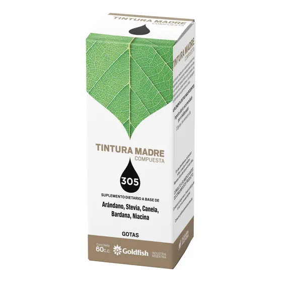 Tintura Madre Compuesta X 60 Ml Sabor 305: Arándano, Stevia, Canela Y Bardana Con Niacina