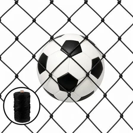 Rede 3,00x20,00 Proteção Malha 10x10 Quadra Campo De Futebol Preto