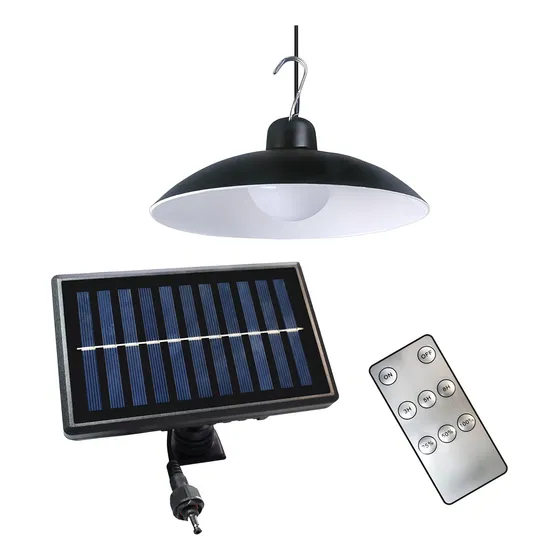 Foco Led 90lm Plafón Control Remoto Panel Solar Colgante Color Negro