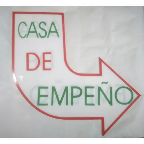 Aviso Cartel De Casa De Empeño En Acrílico De 3 Milímetros