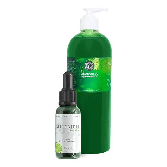 Tratamiento Minoxidil 5% 50ml Más Shampoo 1 Litro Dbergamota