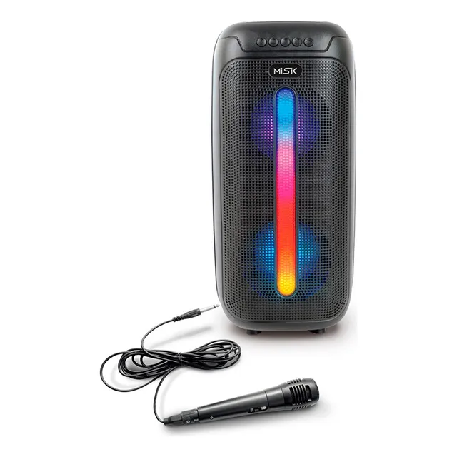 Bocina Bafle Portatil Misik Mb2216 Luces Rgb 2 X 4 Pulgadas