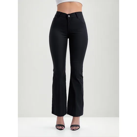 Pantalon Mujer Oxford Bengalina Elastizado Tiro Alto Clasico