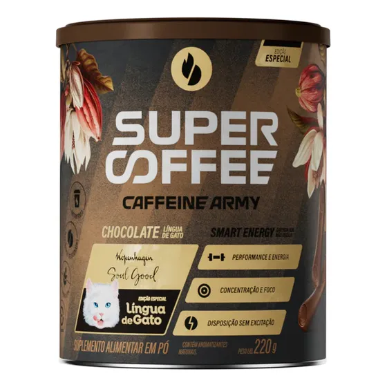 Supercoffee Chocolate Língua De Gato 220gr - Caffeine Army