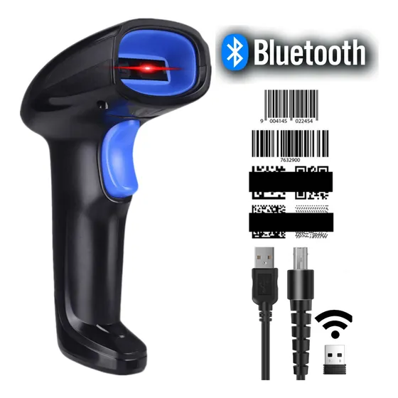 Lector Inalámbrico De Códigos De Barras Con Conexión Bluetooth 1d, 2d Qr Pdf417, Cable Usb, Resistente A Caídas, Compatible Con Todos Los Sistemas, Batería De Larga Duración, Memoria De Almacenamiento