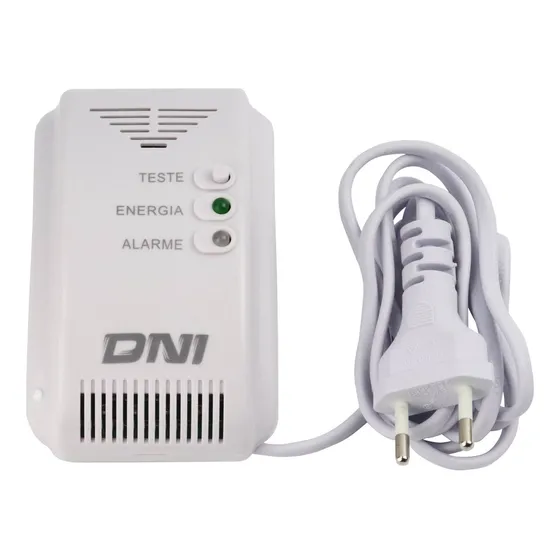Detector De Vazamento De Gas Glp Casa Sensor Com Alarme DNI DNI6918 Branco