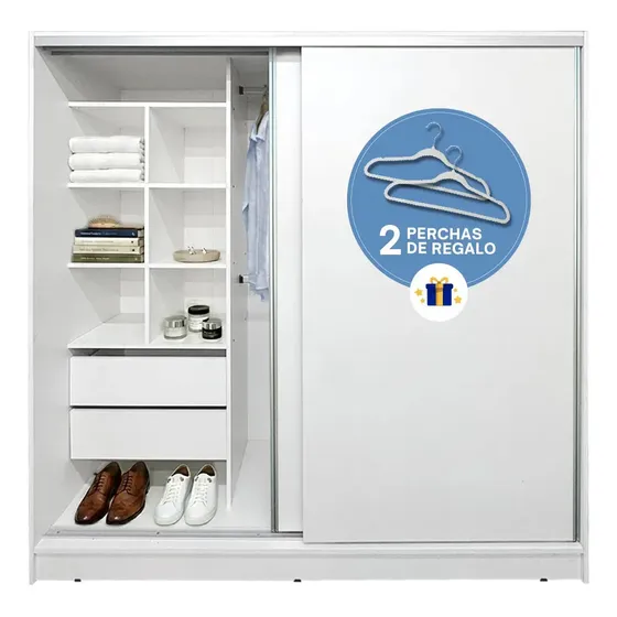 Placard Puertas Corredizas Diseños Modernos blanco 180 X 56 X 180 cm cubos moderno 8180