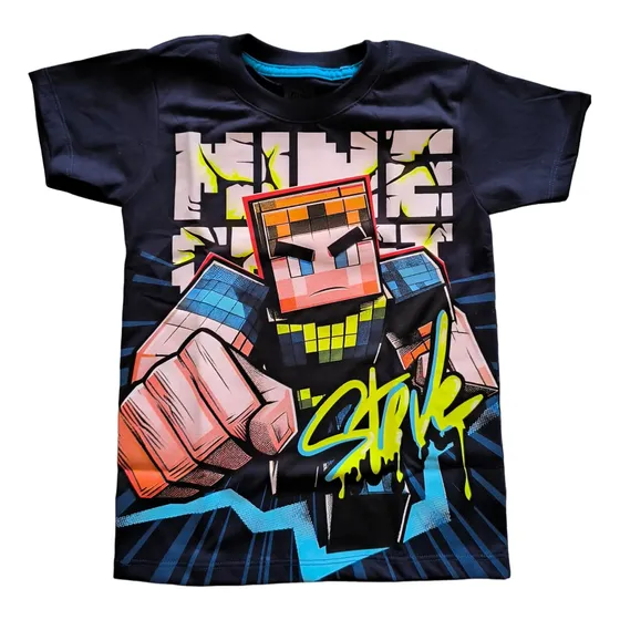 Franela Para Niños Talla 4 A 8 Minecraft, Spiderman Y Sonic