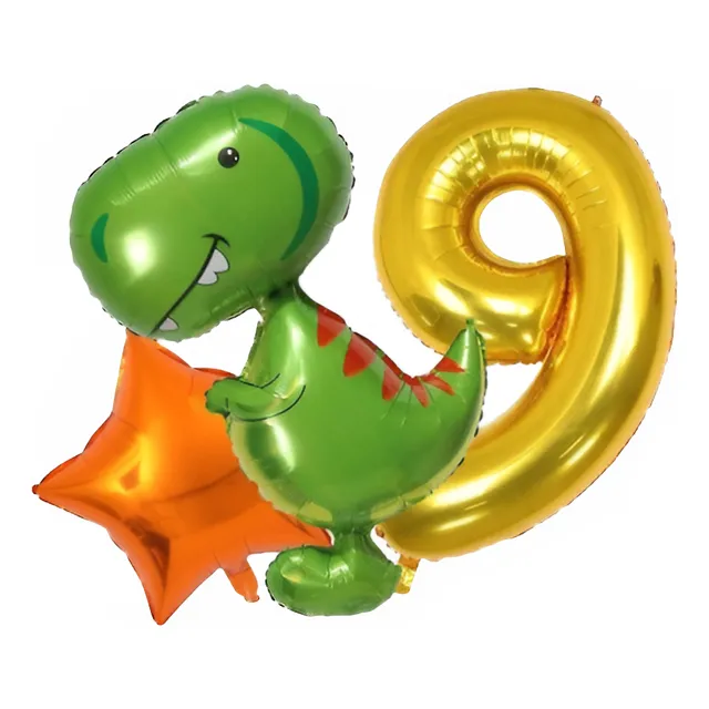 Dinosario Bebe En Globos Con Numero Para Cumpleaños 