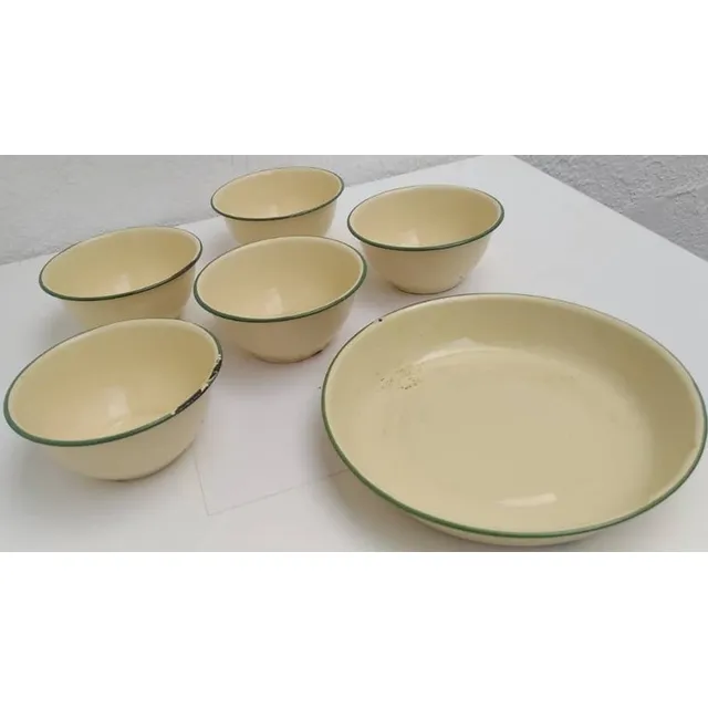 Escudillas 5 Platos Hondos, 1 Llano O Frutera Peltre Tmvrf20