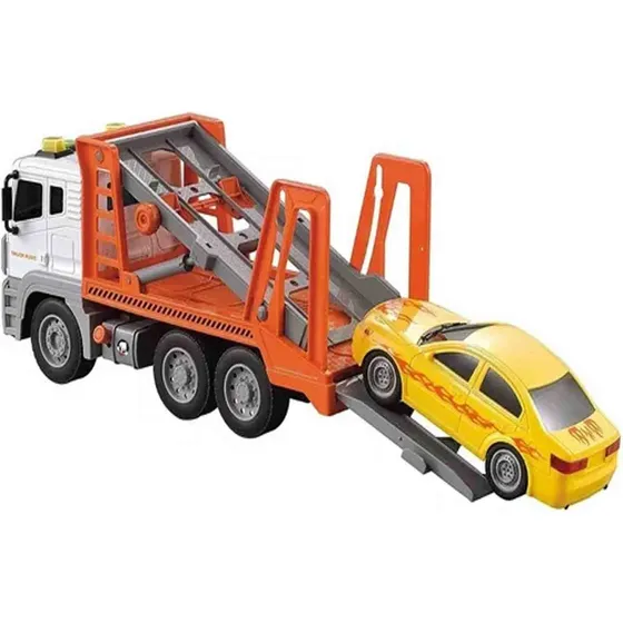 Camion Grua Vehiculo De Friccion Con Luces Y Sonido Grande
