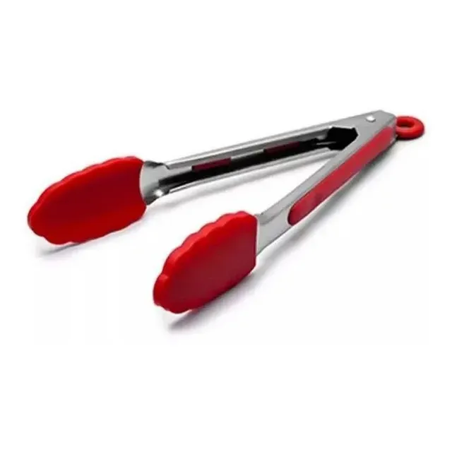 Pinça Pegador Culinårio Silicone 30 Cm Multiuso Inox Fritura Cor Vermelho Pinça Pegador Culinårio Silicone 30 Cm Multiuso Inox Fritura Cor Vermelho