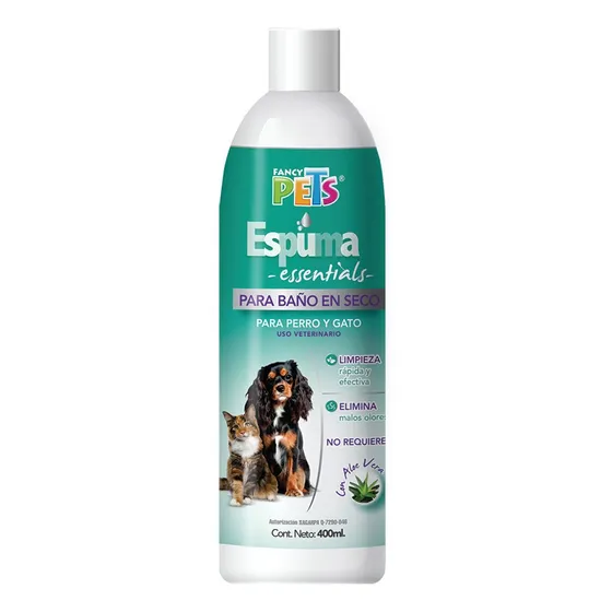Espuma Para Baño En Seco Perros Pelo Suave Fancy Pets 300 Gr Fragancia Agradable