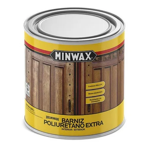 Barniz Poliuretano Extra Brillante Incoloro 1/4 Gl Minwax Color Único Color