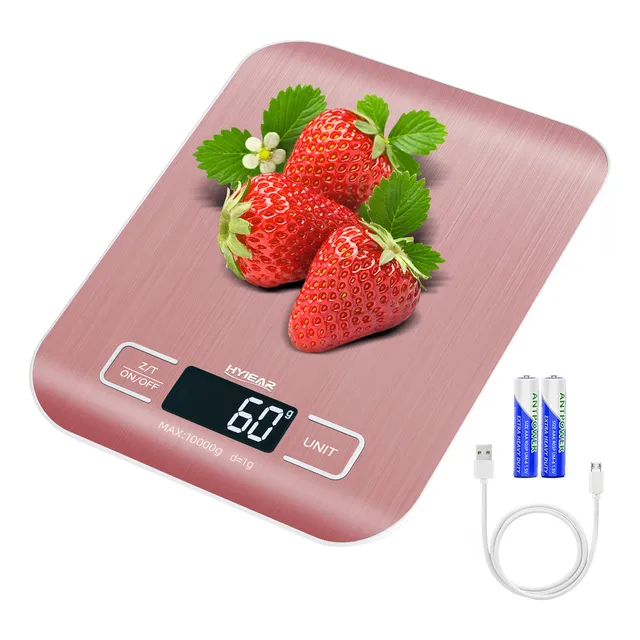 Hyiear 10kg/1g Báscula De Cocina Digital Recargable Por Usb