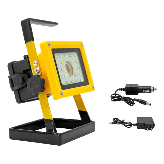 Farol Foco Led 30w Portátil Con Cargador Para Pared Y Auto