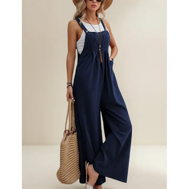 Pantalones Ancho Para Mujer, Monos Casuales De Color Sólido