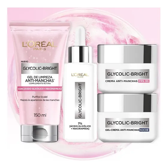 L'oréa Kit Skincare Rutina Completa Glycolic Bright