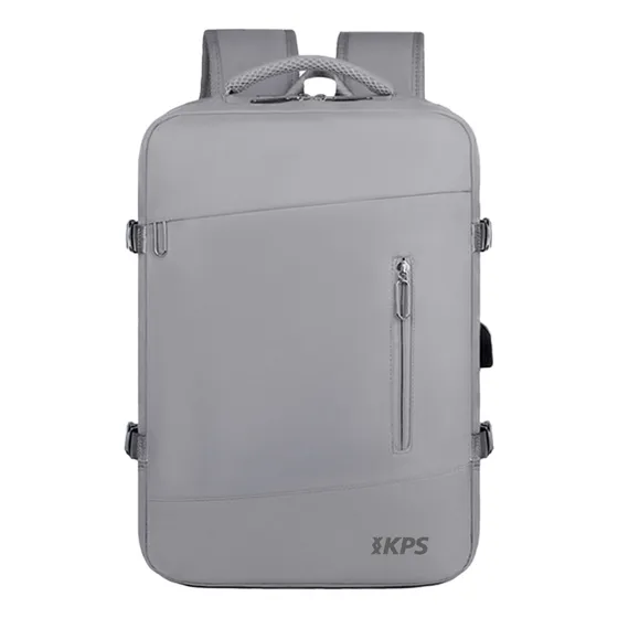 Mochila Viaje Carry On Kossok Skyfit Apta Avión Color Gris Diseño De La Tela Lisa