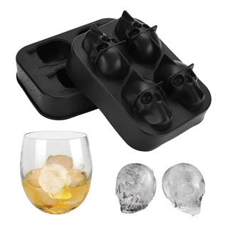 2 Bandejas De Cubitos De Hielo Silicona 3d Forma De Calavera 2 Bandejas De Cubitos De Hielo Silicona 3d Forma De Calavera