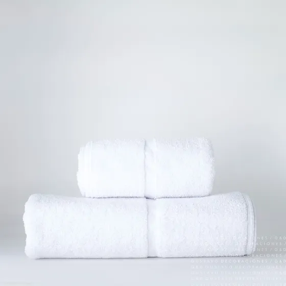 Juego Toalla Y Toallon Blanco Hotelero 500 Grs G&d