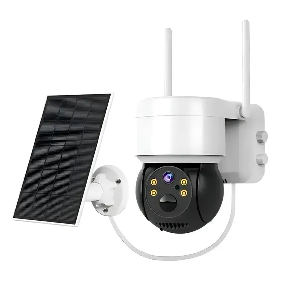 Cámara Qp Solar Para Exteriores Ip 1080 Inalámbrica 360 Color Blanco