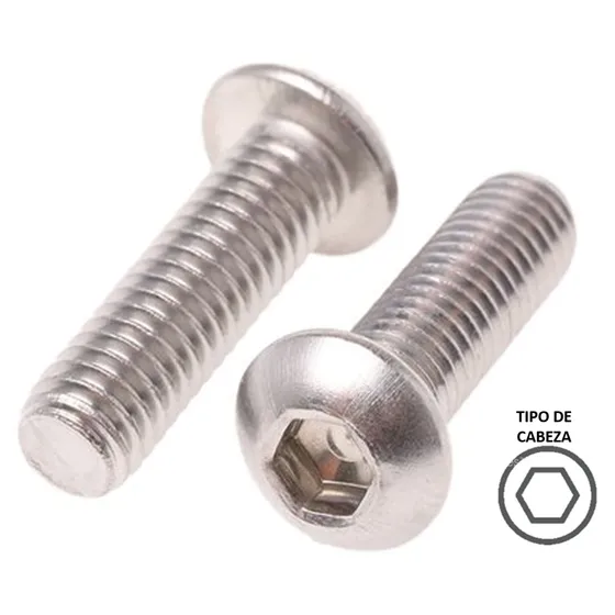 Tornillo Allen Boton Inox M6 X 40mm Y M6 X 10 50 Pzs