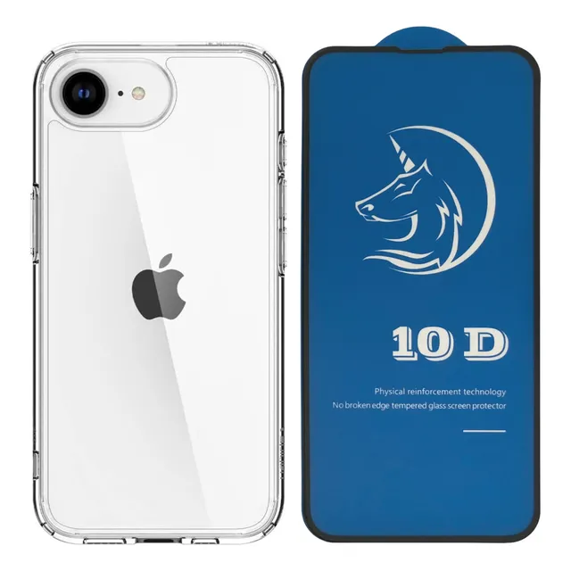 Forro Rígido Transparente + Vidrio Premium Para iPhone
