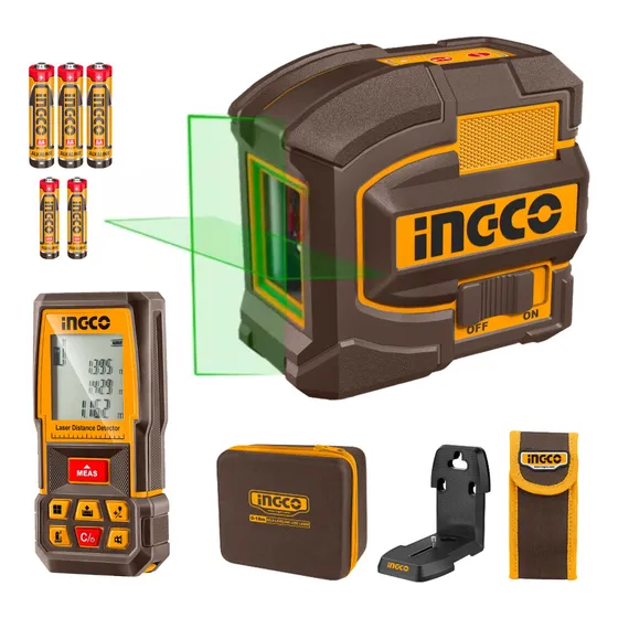 Nivel Laser 35m + Medidor De Distancia 75m Ingco Cosll0401