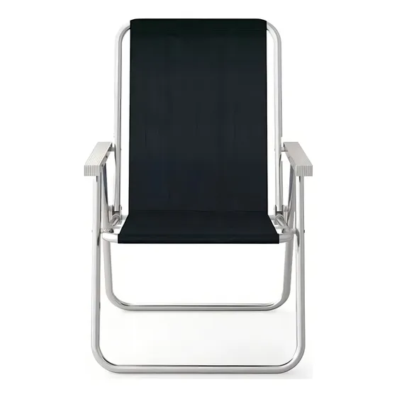 Mor Conforto 120kg reposera negra 85.5x58cm de aluminio