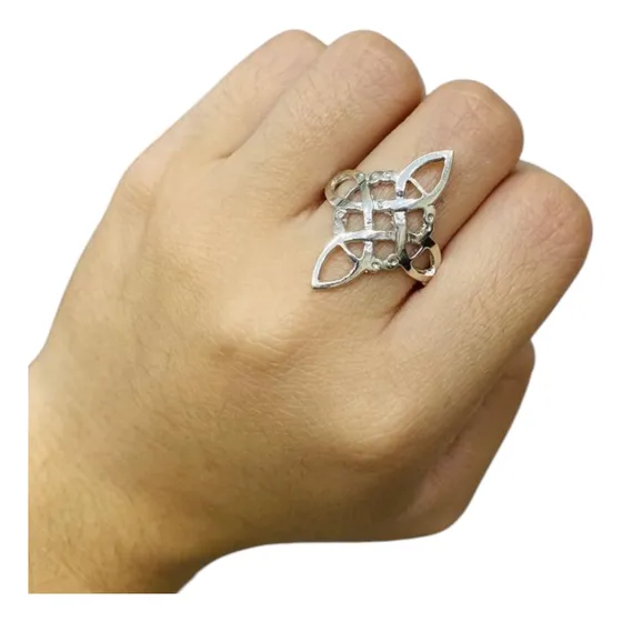 Anillo Plata 925 Nudo De Bruja Grande Mujer