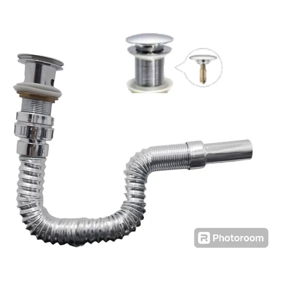 Desagüe Push Botton Sifón Kit Para Lavamanos 