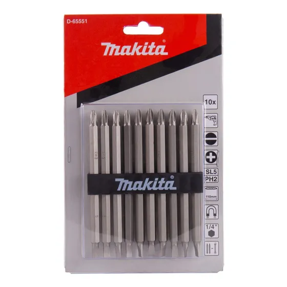 Bits De Ponta Dupla Makita Phillips Ph2 E Fenda Sl5 110mm