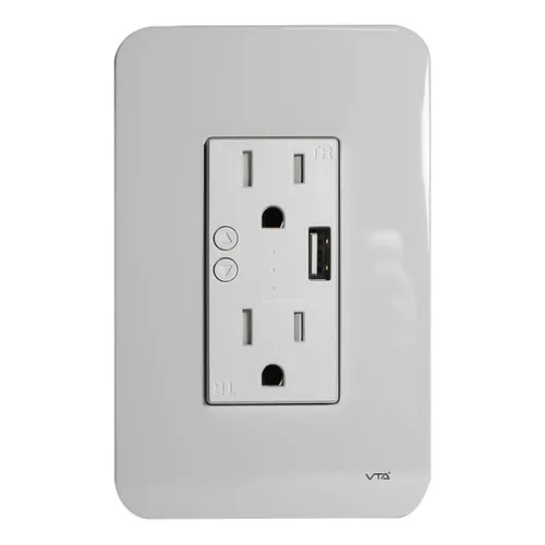Tomacorriente Fija Marca  VTA Modelo 84626 con Smart Home Color Blanco