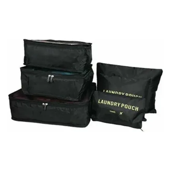Organizador De Valija Set De Viaje Necessaire Estuche Color Negro
