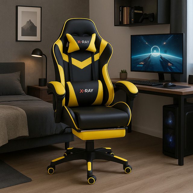 Cadeira Gamer Profissional Reclinável Apoio De Pés X-ray Top Cadeira Gamer Profissional Reclinável Apoio De Pés X-ray Top