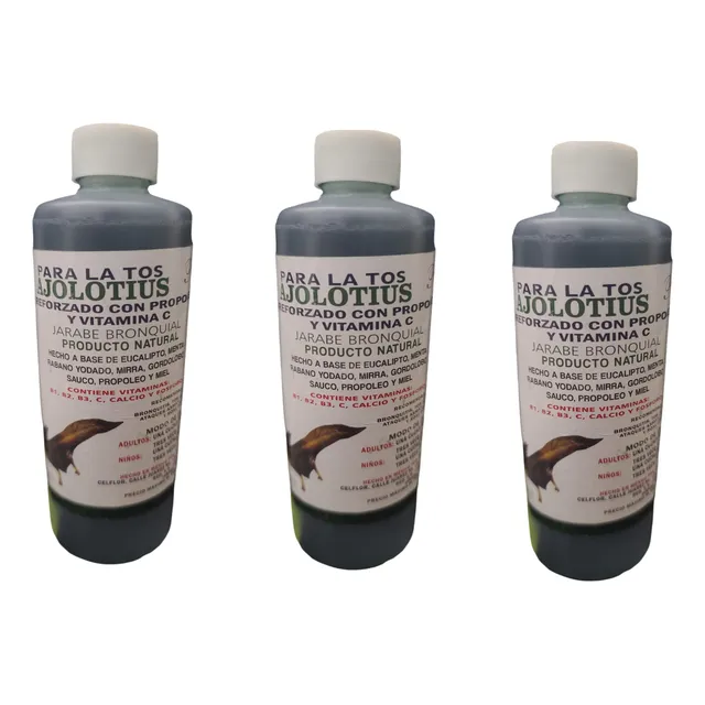 3 Jarabes Ajolotius 100% Natural 240ml C/u