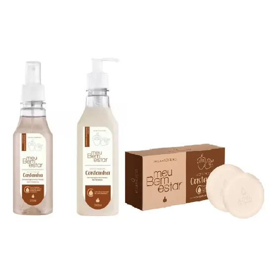 Kit Água De Cheiro Aconchego Da Castanha - 3 Itens
