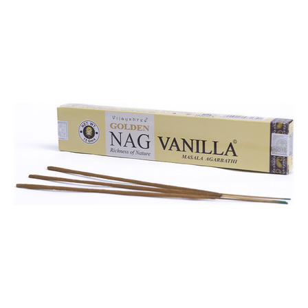 Incenso Indiano Vijayshree Golden Nag Vanilla 15g Incenso Indiano Vijayshree Golden Nag Vanilla 15g