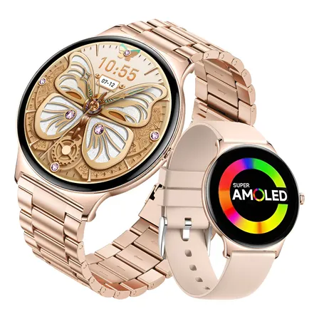Relógios Inteligentes Smartwatch Ultrafino Amoled Feminino Ouro
