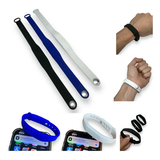 Kit 3 Pulseira Nfc Silicone A Prova Da Água Ajustável