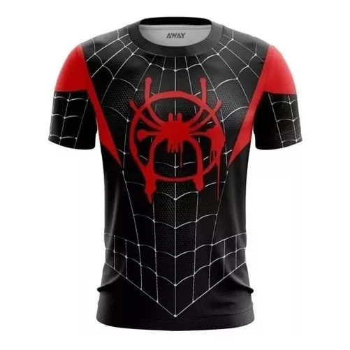 Camisa Camiseta Traje Uniforme Miles Morales Homem Aranha 3d