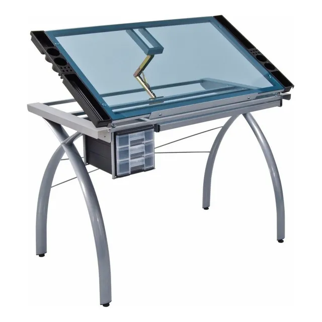 Mesa Dibujo Artístico Escritorio Cristal Templado Restirador