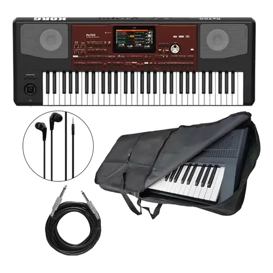 Kit Teclado Arranjador Pa700 Korg 61 Teclas C/ Capa