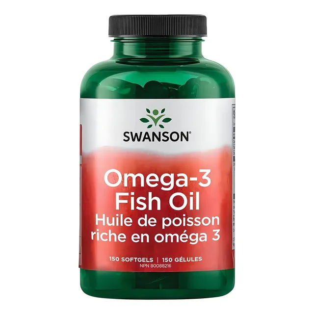 Swanson Suplemento Omega 3 Aceite de pescado 150 Cápsulas Sabor Limón