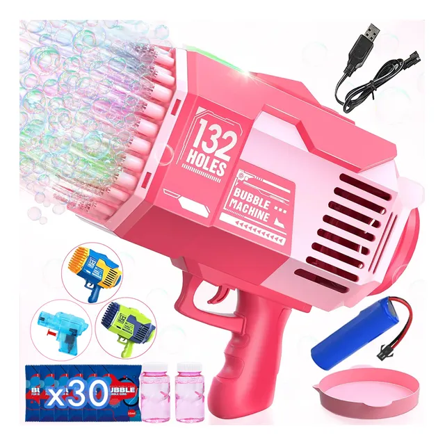 Pistola De Burbujas Bazooka Borbujas Juegos De Agua Y Playa