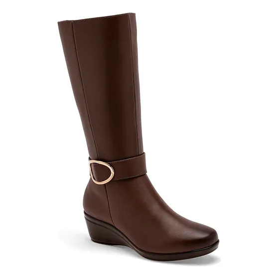 Bota Larga Con Plataforma Flexi 45231 Cafe Para Mujer Tx7