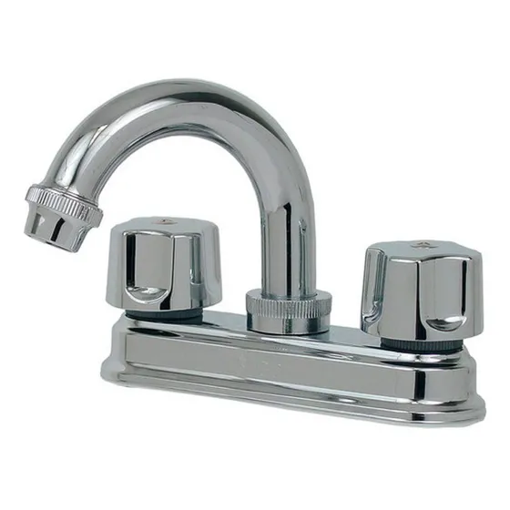 Mezcladora Lavabo 4 Tauro 1/4 Vuelta Cubierta Mane Rugo 24t Acabado Mate Color Plateado